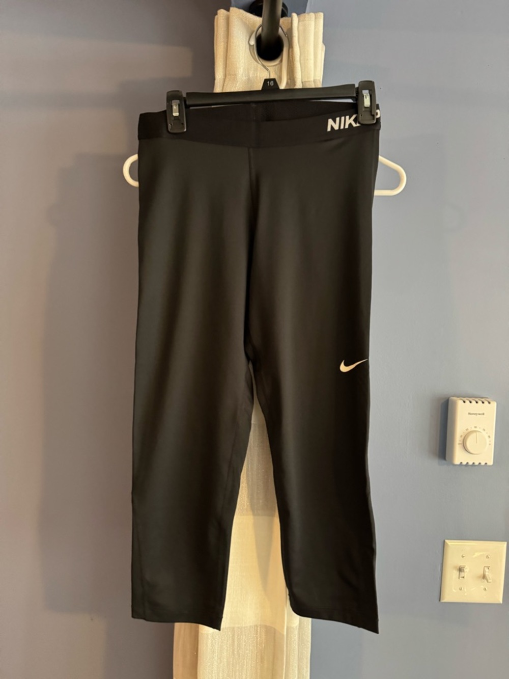 Nike Black Capri Leggings with White Swoosh
